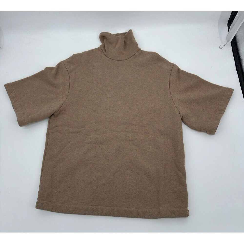 Agolde Sweatshirt Womens Small Brown Tan Pullover Crew Puff Round Shoulder‎ Boxy